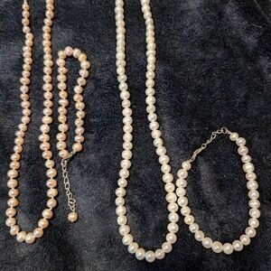 Vintage Style Genuine Pearl Necklaces And Bracelets